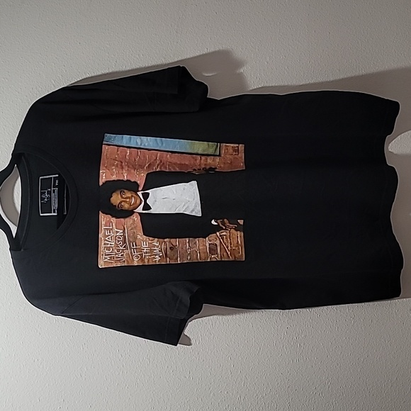 MICHAEL JACKSON BLACK OFF THE WALL OVERSIZED SHORT SLEEVE CREWNECK BAND TEE 2X - Picture 2 of 4